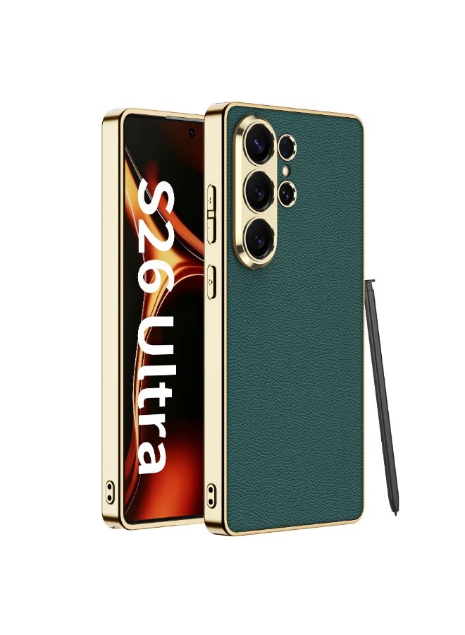 GKK Luxury Leather Slim protection cover For Samsung Galaxy S26 Ultra (2026) Metallic Paint Soft Edge Protective Case with Magsafe Wireless Charger and non-slip edges